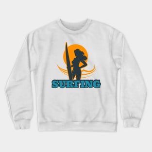 Surfing Colorful Emblem Crewneck Sweatshirt